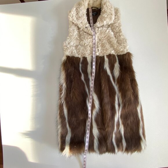 Bebe Faux Fur Over Size Shearling Look Long Vest XS - Picture 12 of 14